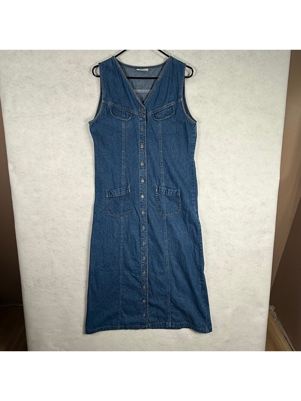 Ze-Ze Concept Sleeveless Denim Button-Front Dress Size L